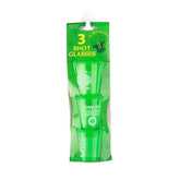 St Paddy Lrish Shot Glass set with three green shot glasses for celebrating St. Patrick's Day.